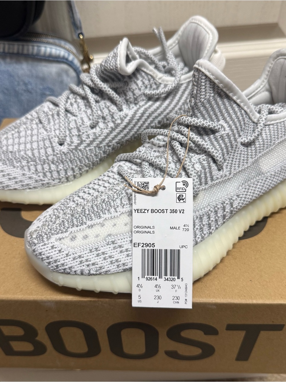 Yeezy Boost 350 V2 White and Light Grey Primeknit Sneakers